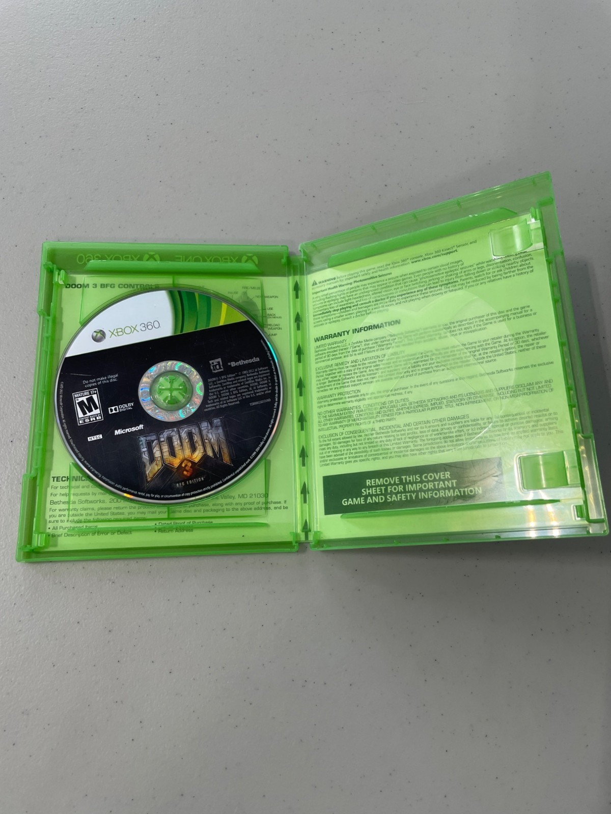 Doom 3 BFG Edition Xbox 360 Video Game Plays On Xbox One Complete Case