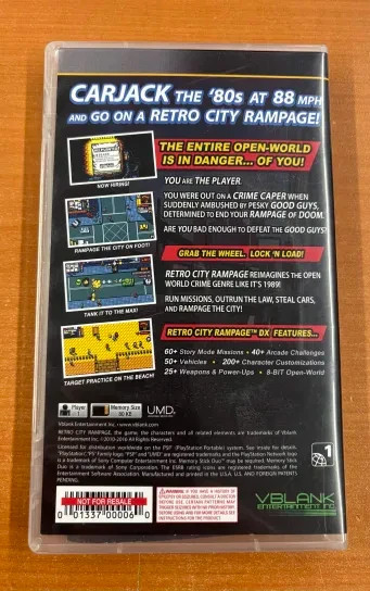 Retro City Rampage DX : PSP Case & Manual ONLY – Vblank – NO GAME VG