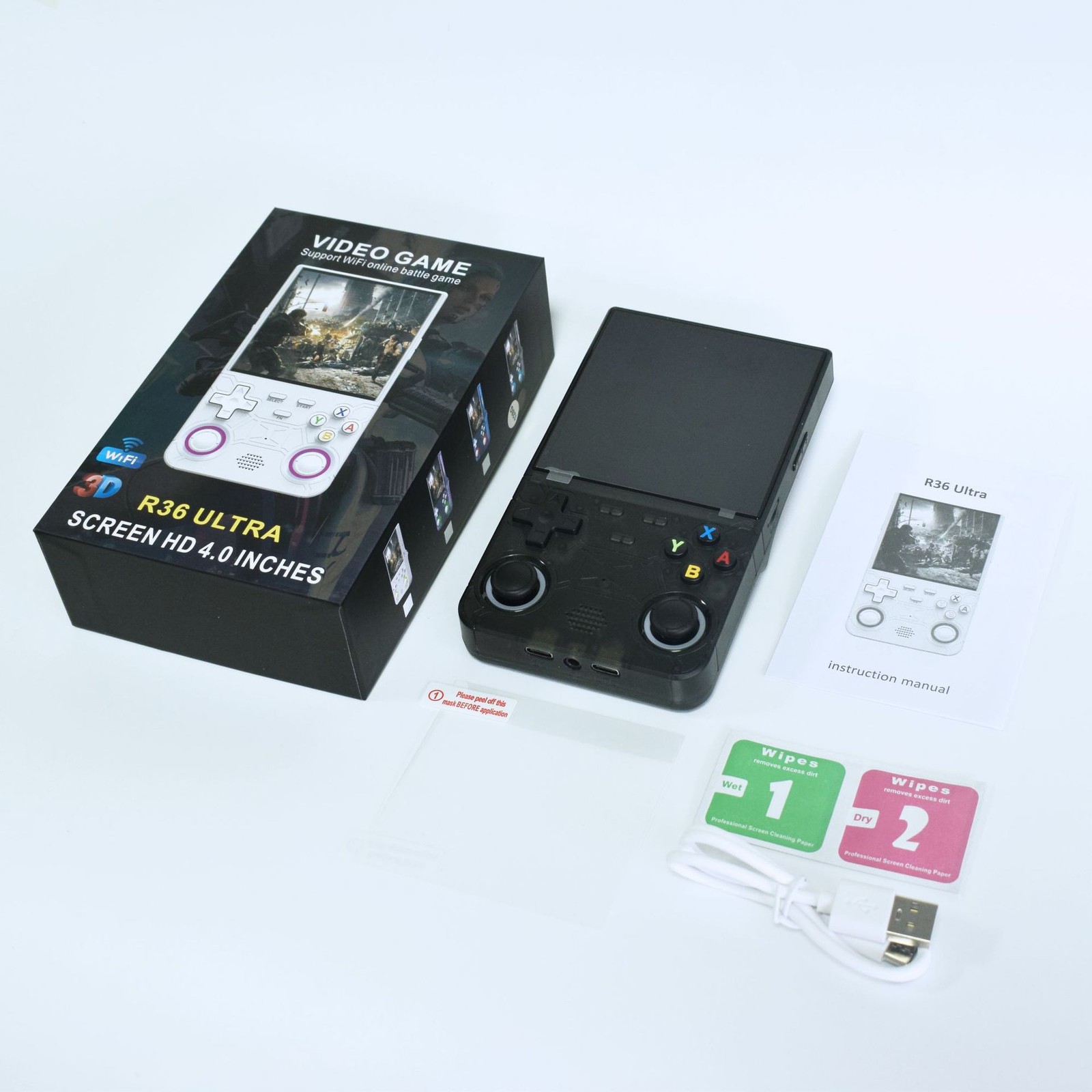 R36 Ultra Retro Handheld Game Console 4 Inch Open-Source Linux System 64GB-128GB