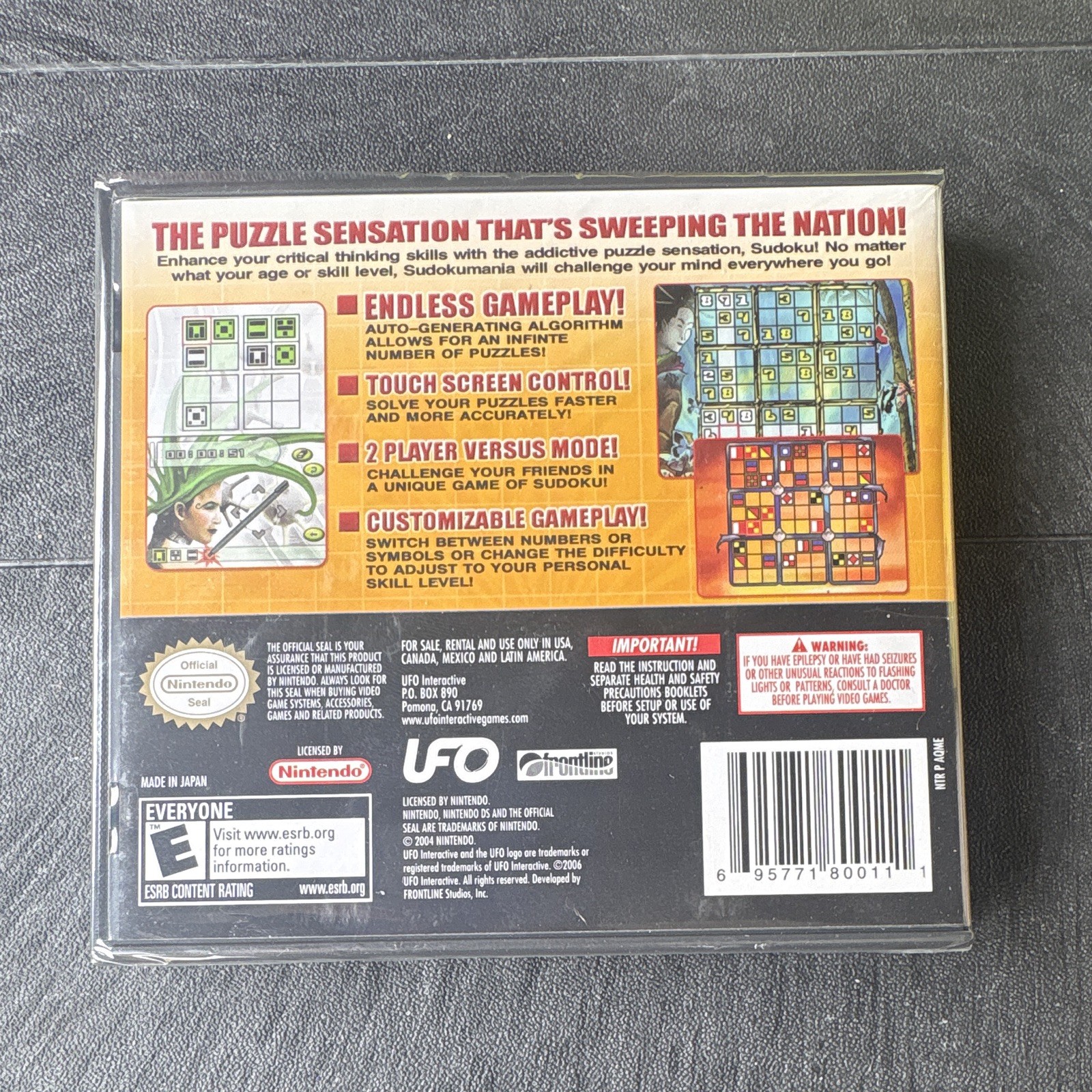 UFO Interactive Sudoku Mania (Nintendo DS, NTSC-U/C) E Puzzle Multiplayer (2006)
