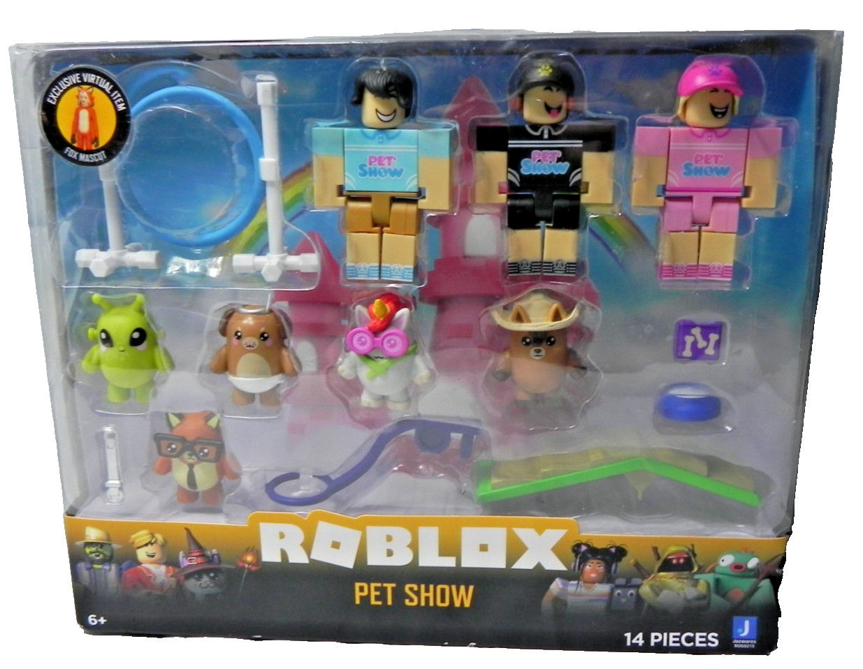 Roblox Toy Pet Show Set With Exclusive Virtual Item Fox Mascot SHIPS FAST!!