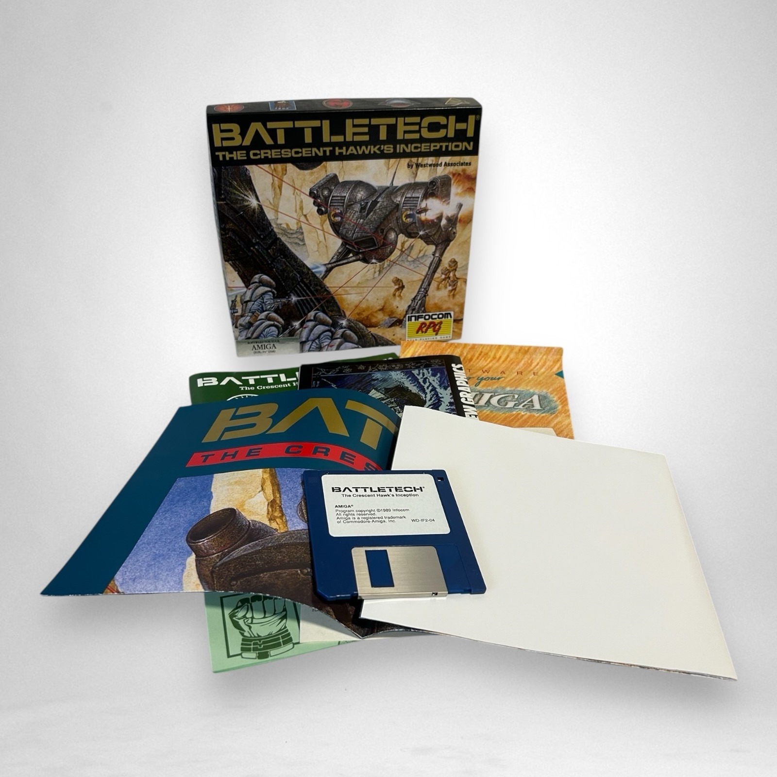 Battletech The Crescent Hawk’s Inception Commodore Amiga CIB W/ Poster