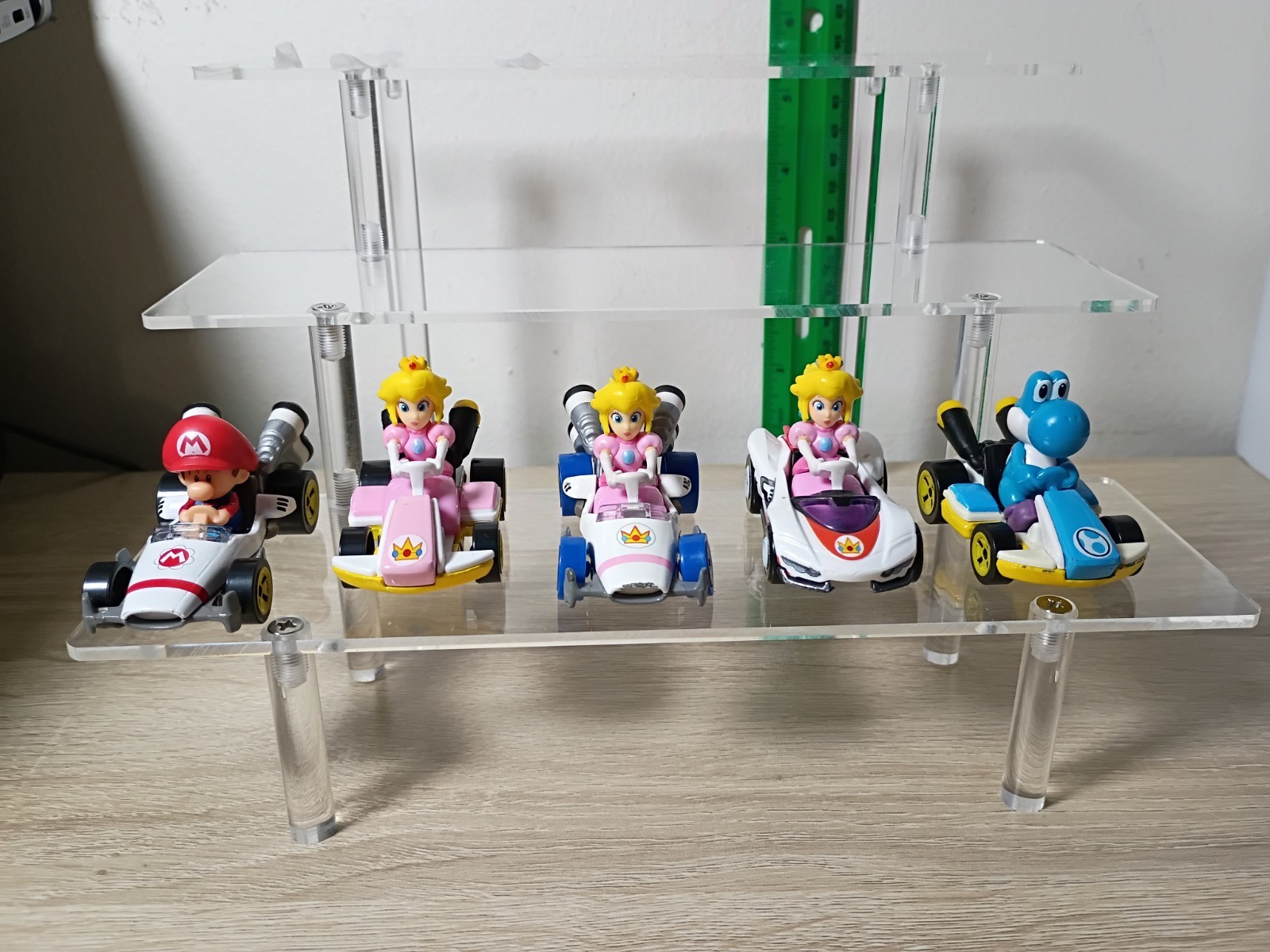 5-PK SUPER MARIO KART Hot Wheels Baby Peach Light Blue Yoshi B-Dasher P-Wing