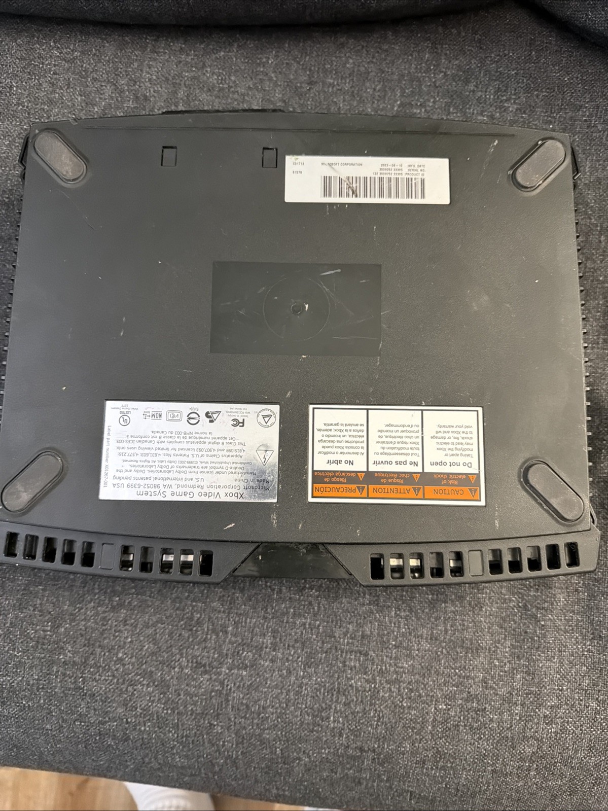 Microsoft Original Xbox CONSOLE ONLY tested Works Great
