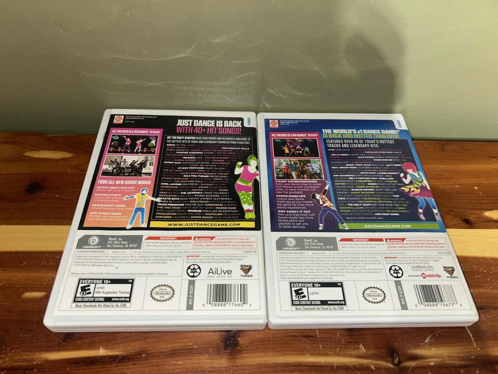 Wii Just Dance Lot of 2-Just Dance 2 & 3 With Cases & Manuals