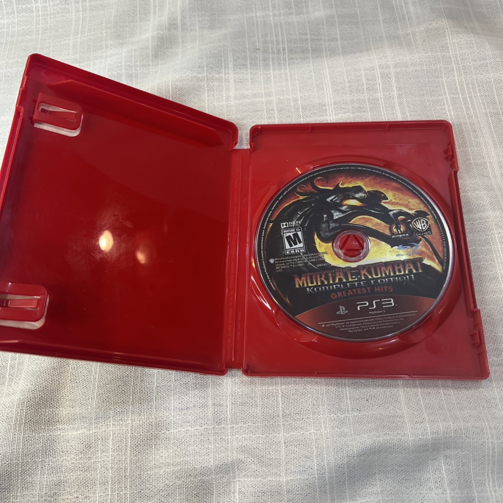 Mortal Kombat Komplete Edition PS3 Greatest Hits NO Manual 3D Exclusive Content