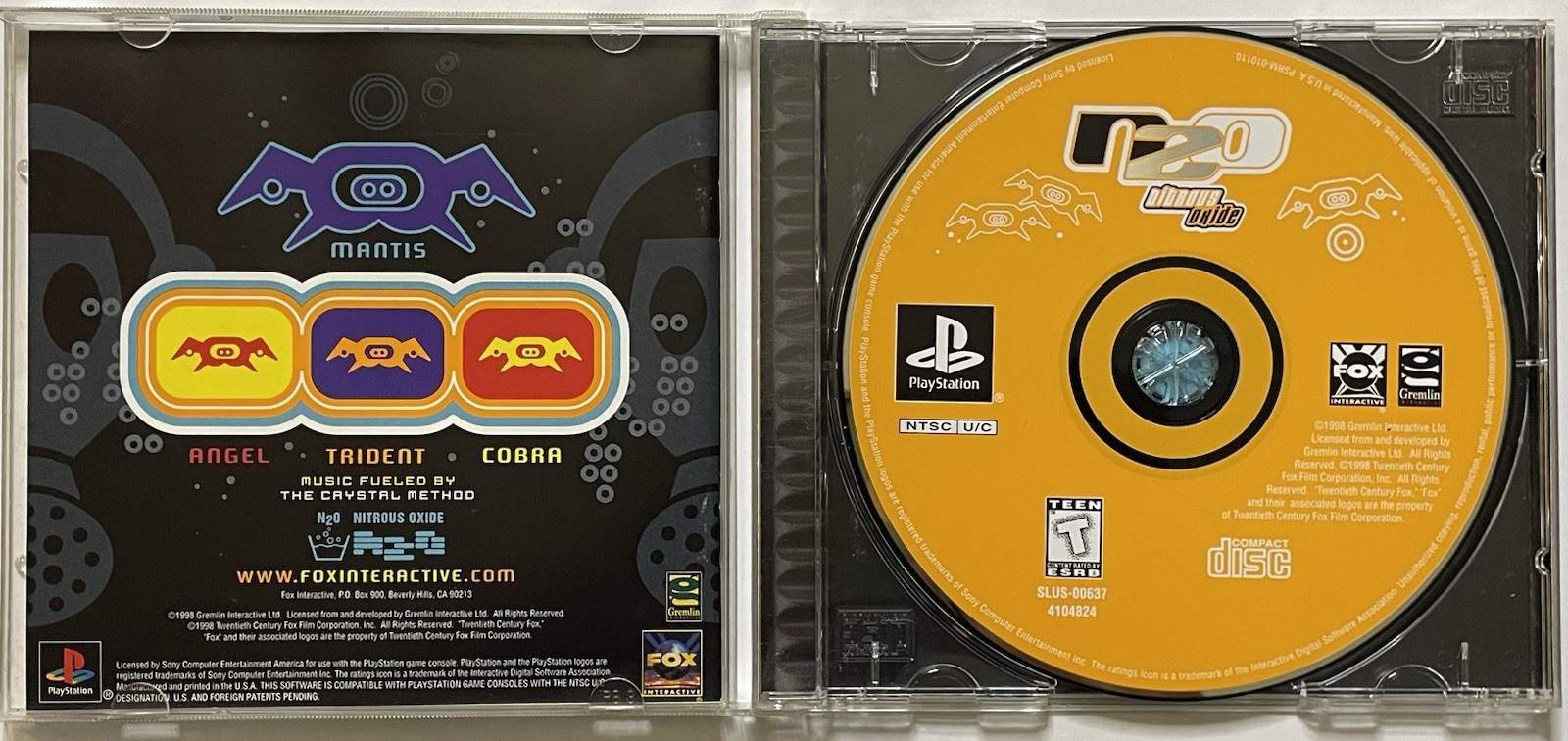 N2O: Nitrous Oxide (PlayStation 1, 1998) PS1 Excellent Condition