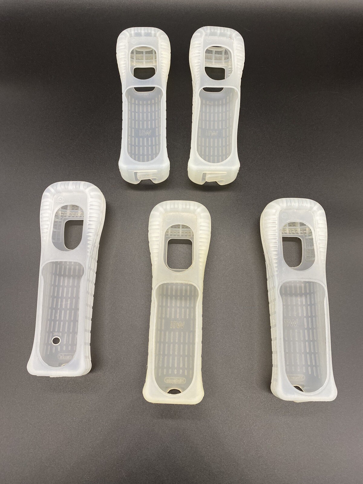 Used Nintendo Wii Remote Rubber Silicone Gel Cover Sleeves Clear Lot Of 5