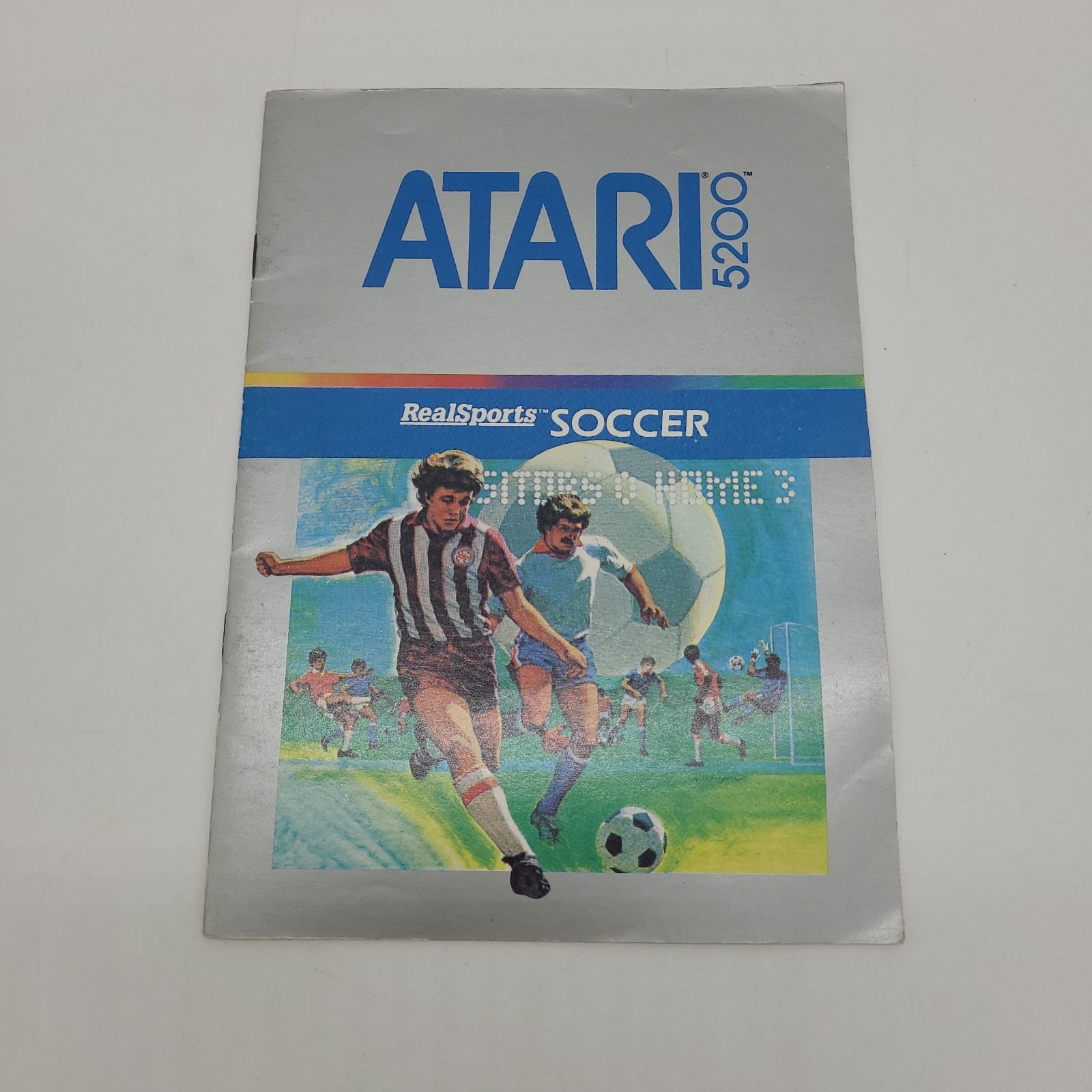 Real Sports Soccer Atari 5200 Cartridge With Manual & Controller Overlays Tested