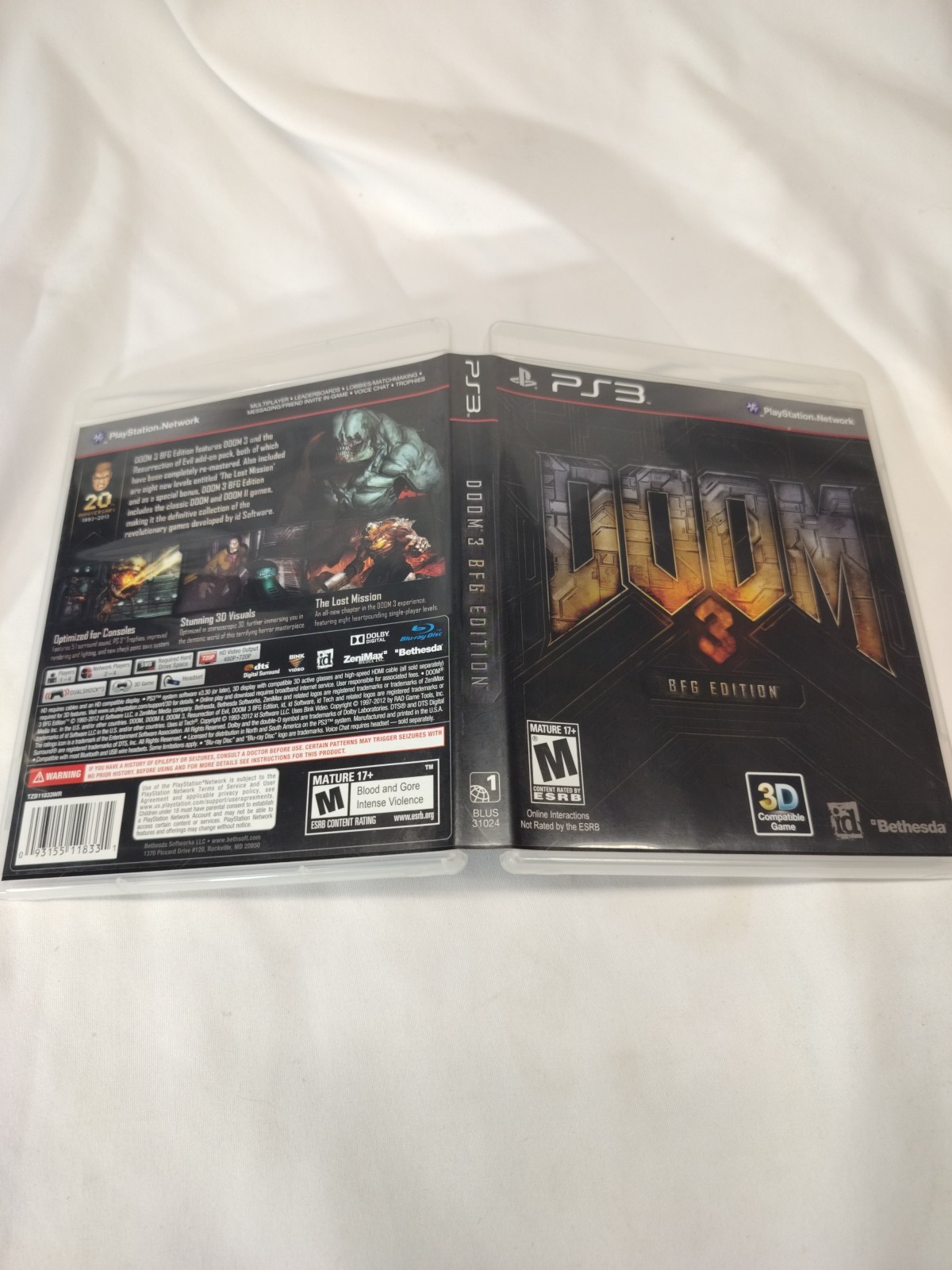 Doom 3 BFG Edition Sony PlayStation 3 PS3 Complete CIB