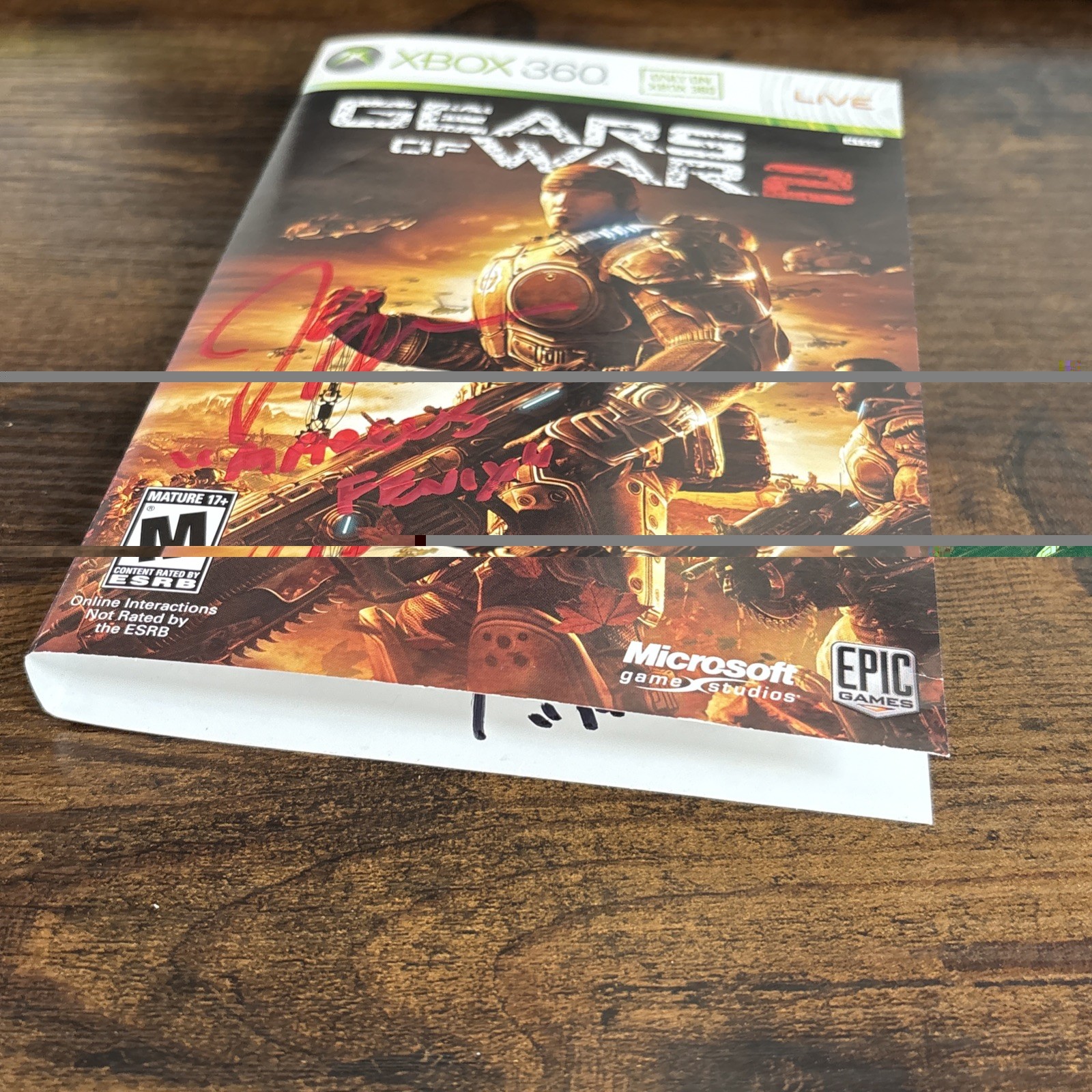 Gears of War 2 Signed Video Game John DiMaggio MARCUS FENIX JSA Xbox 360
