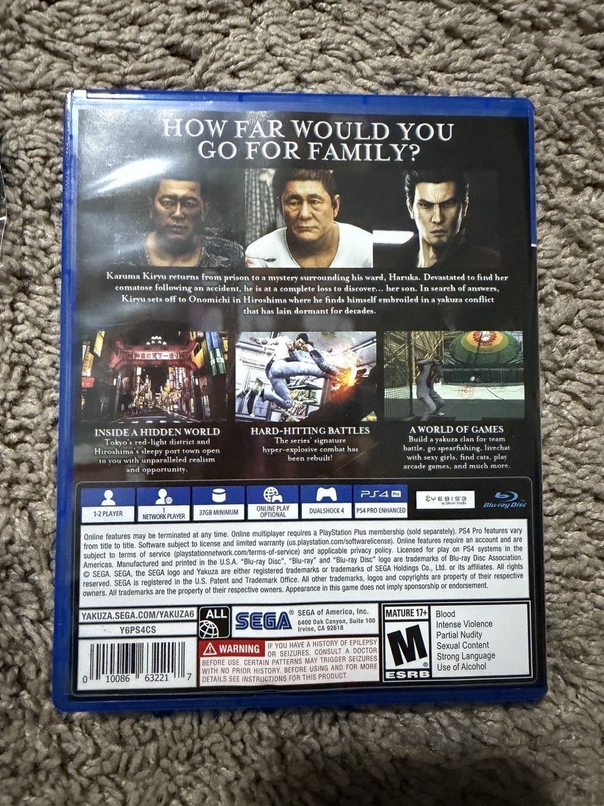 Yakuza 6 The Song of Life After Hours Premium Edition PlayStation 4 PS4 No Glass