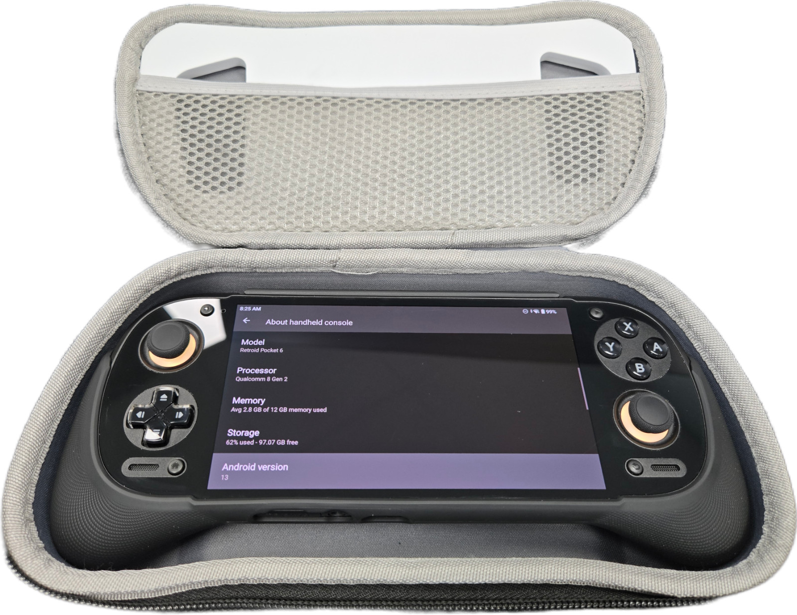Retroid Pocket 6 12GB RAM 256GB Stick Top Black + Grip and Case Handheld Consol