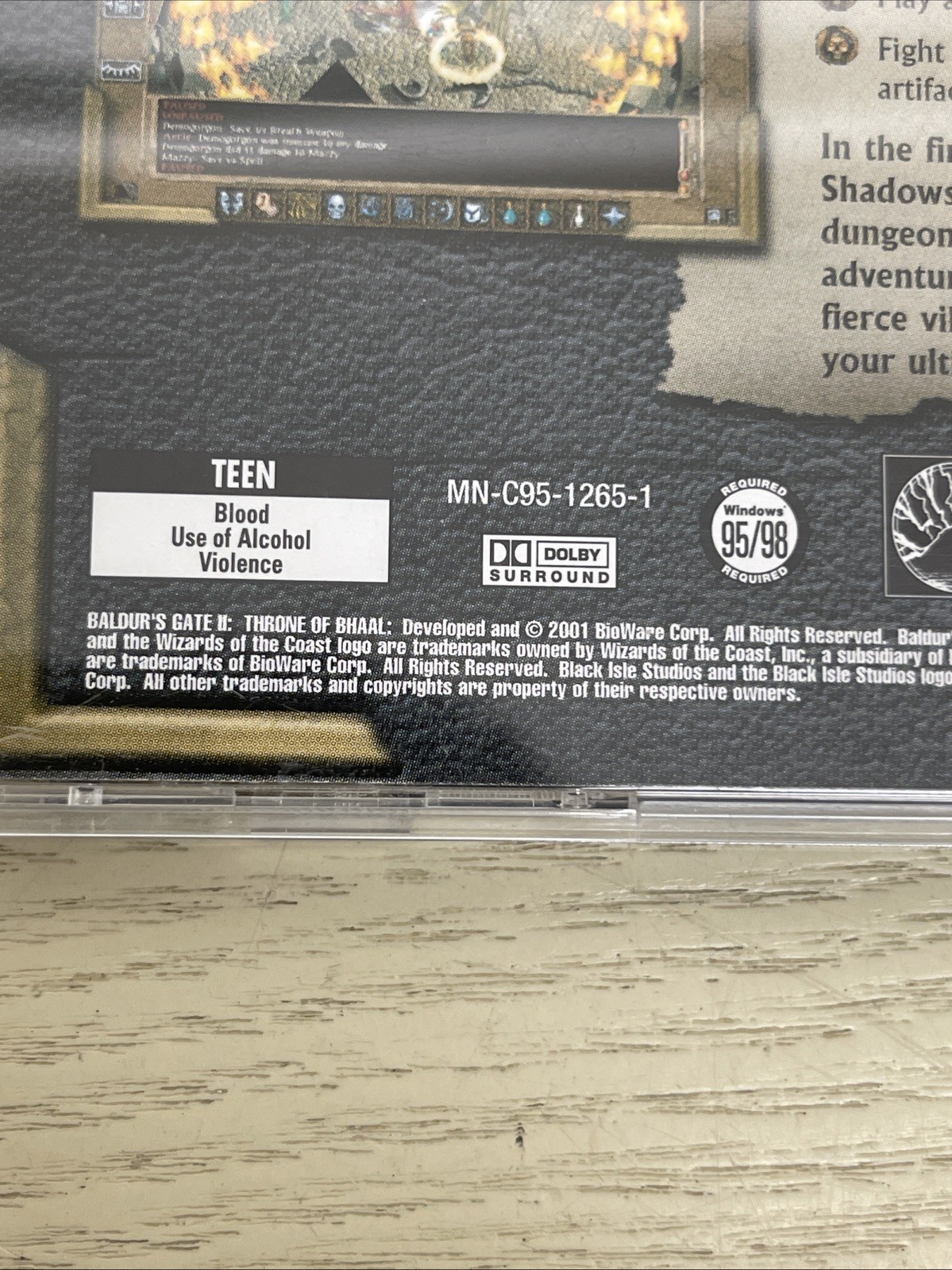 Baldur’s Gate 2 II – Shadows of Amn – PC & Throne of Bhaal CD Manual Reference