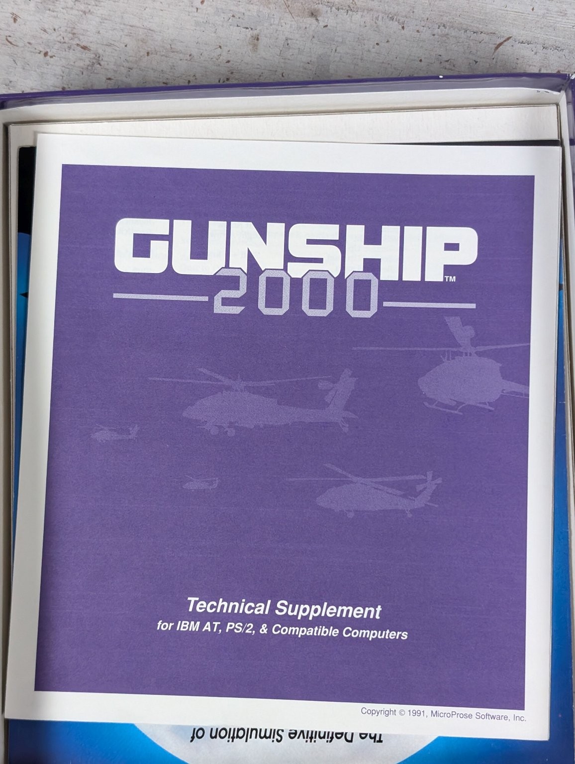 Gunship 2000 IBM PC Video Game Combat Simulation Helicopter Big Box 5″ Floppy