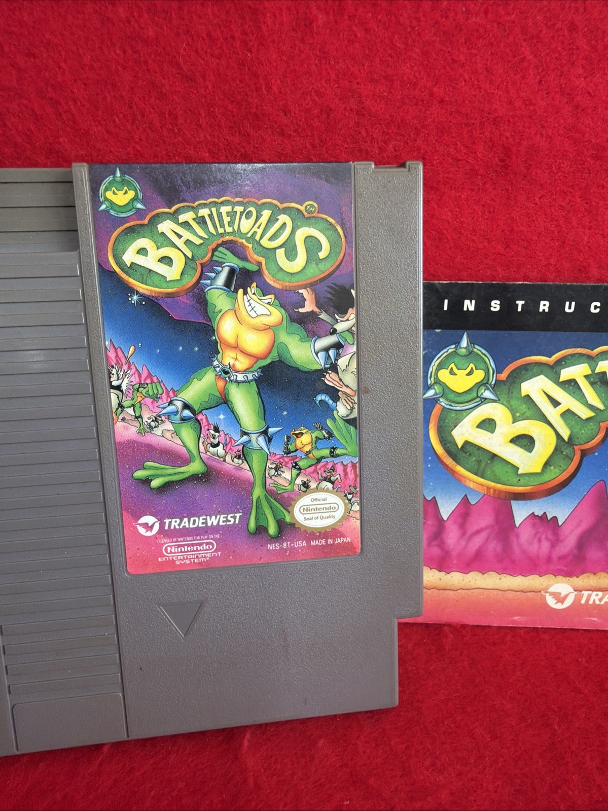 Battletoads original Nintendo NES Game Cartridge 1985 Tested 80s Vibes working