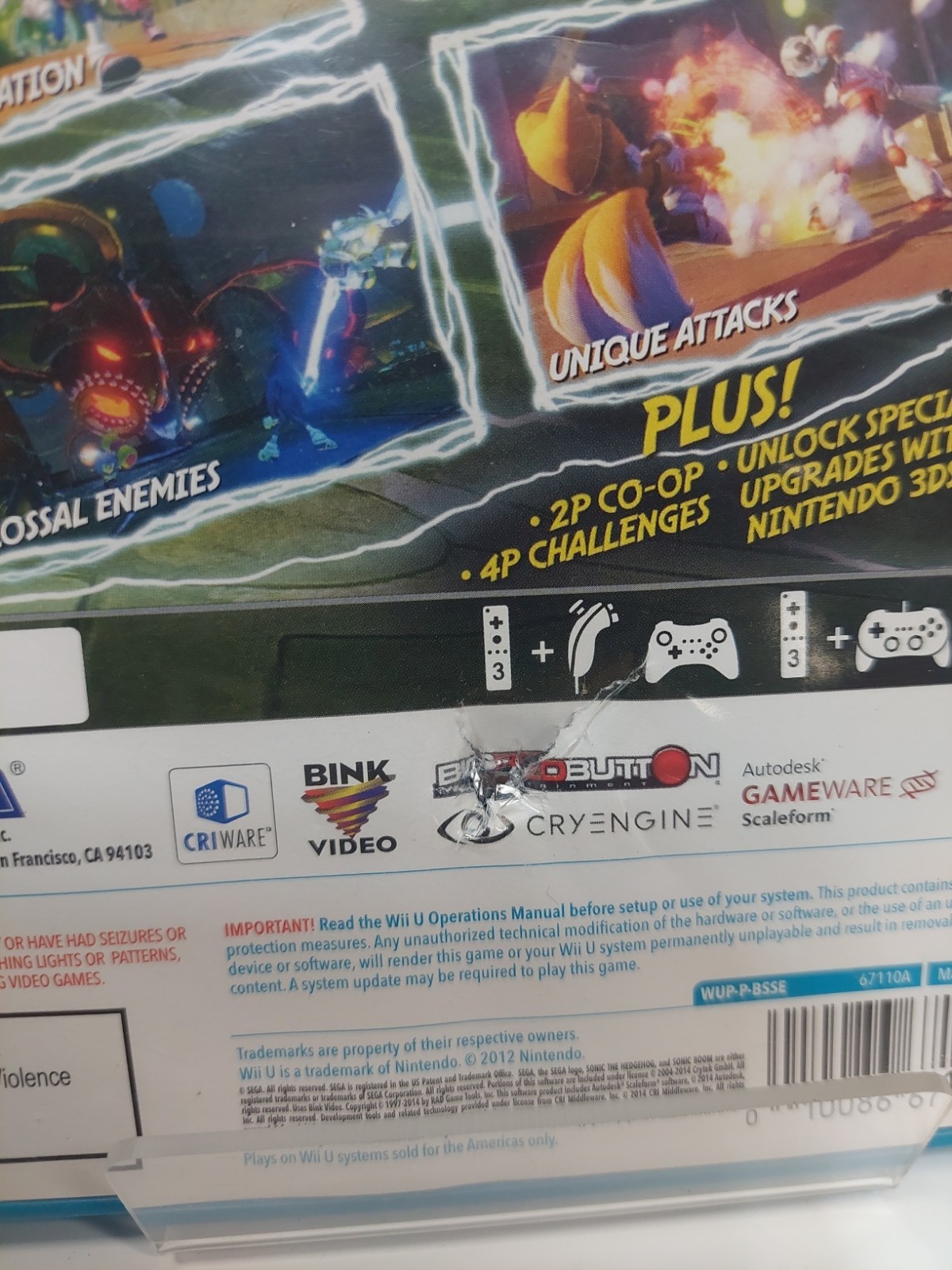 Sega Sonic Boom: Rise Of Lyric Nintendo Wii U Complete Tested CIB VG Disc