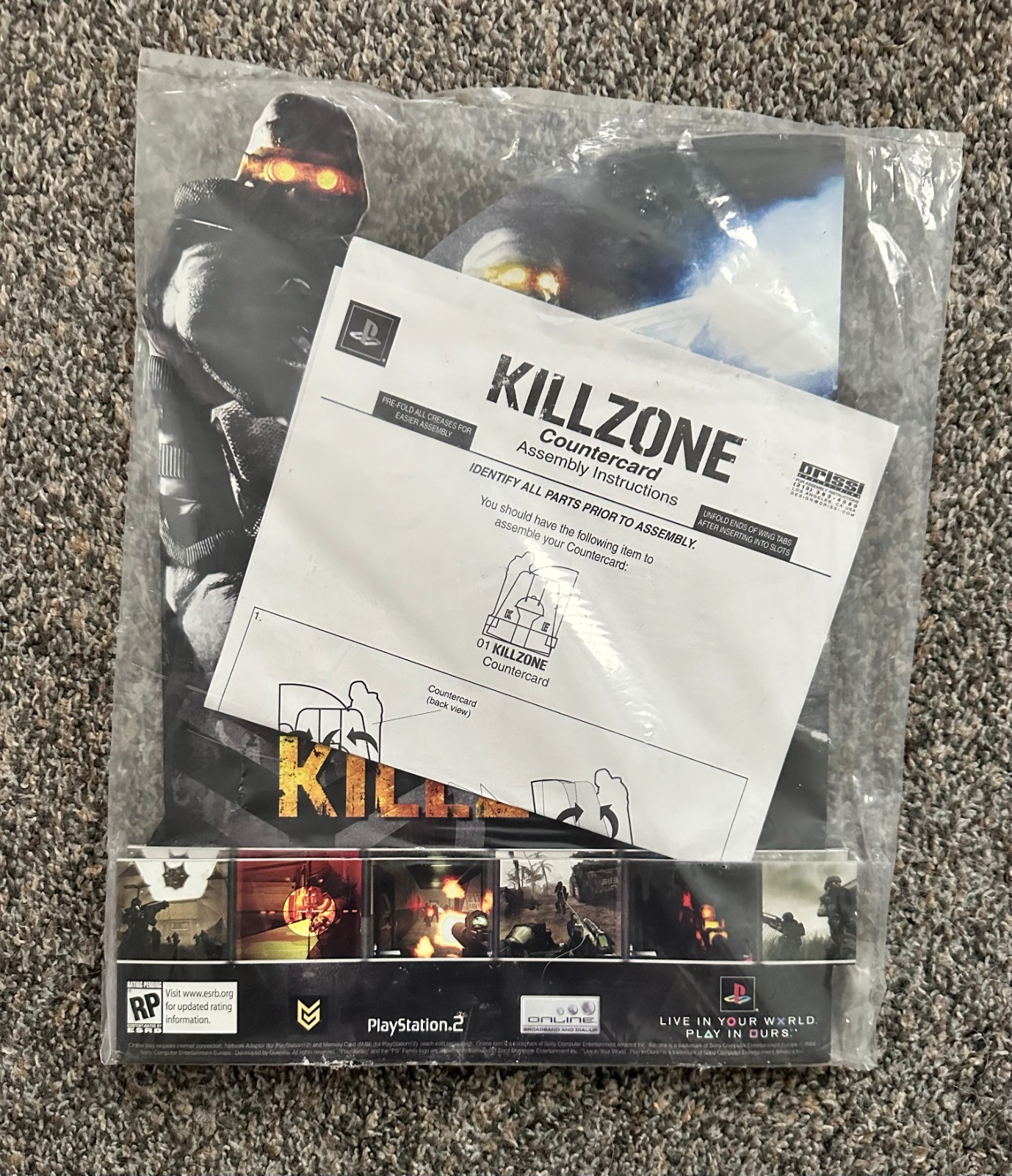 Rare Killzone PS2 Store Display Countercard Promo Standee Playstation 2