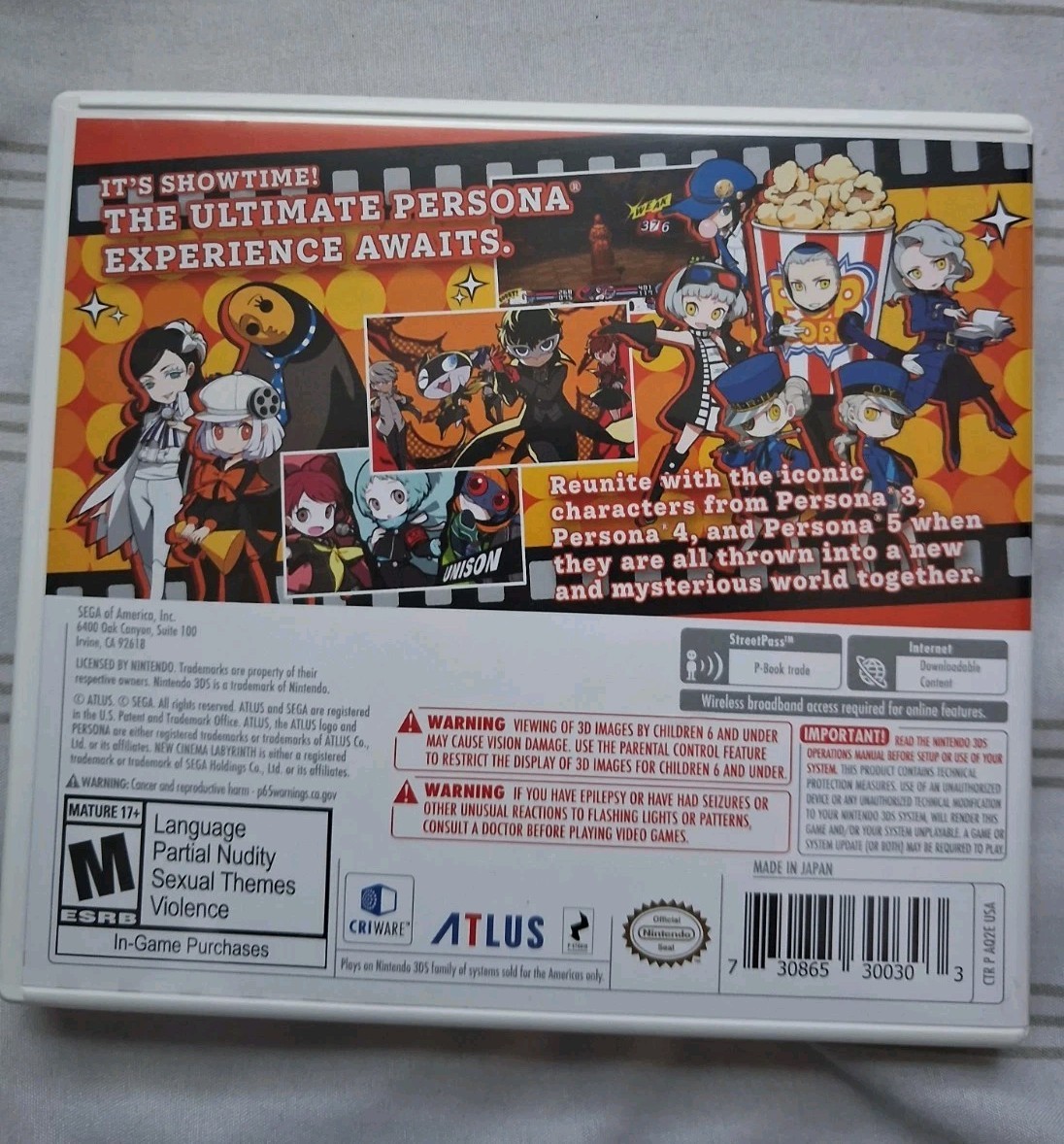 Persona Q2: New Cinema Labyrinth CIB (Nintendo 3DS 2019) Tested NTSC USA Version