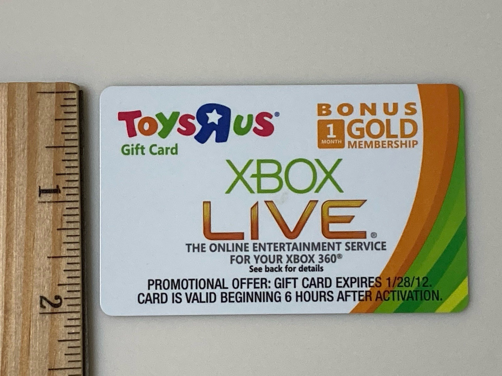 Xbox Live Promotional Card Expired 1/28/2012 Toys R Us Promo Offer Xbox 360