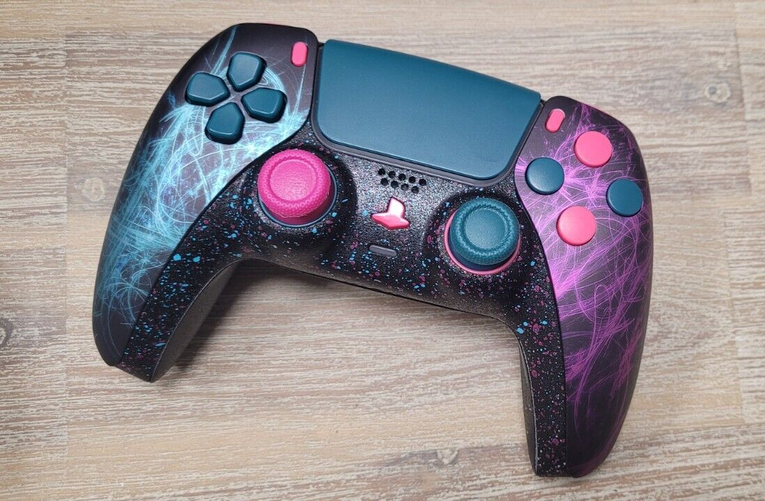 PLAYSTATION/PS5 CUSTOM MULTI COLOR SPLATTER & TEXTURED CONTROLLER💗
