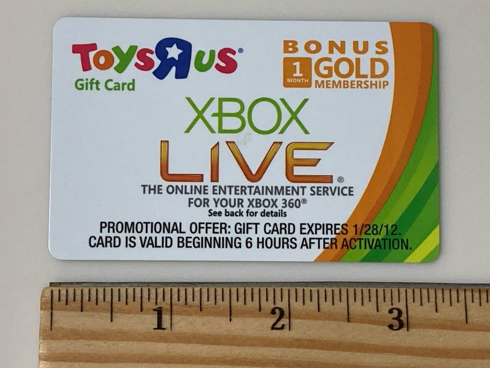 Xbox Live Promotional Card Expired 1/28/2012 Toys R Us Promo Offer Xbox 360