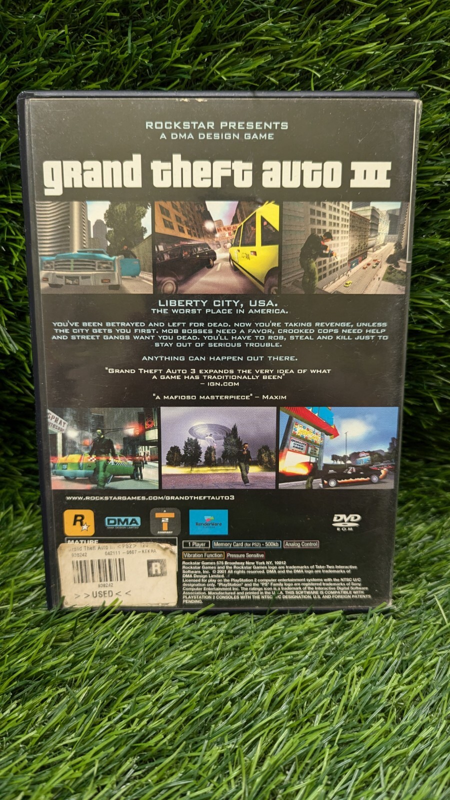 GTA Grand Theft Auto III Sony PlayStation 2 PS2 No Map Or Manual Included Tested
