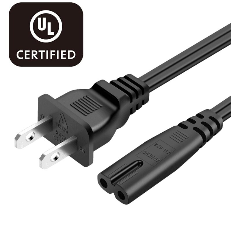 AC Power Cord 2 Prong Cable for PS 5 4 3 2 Slim XBOX PC Laptop PSV Monitor TV