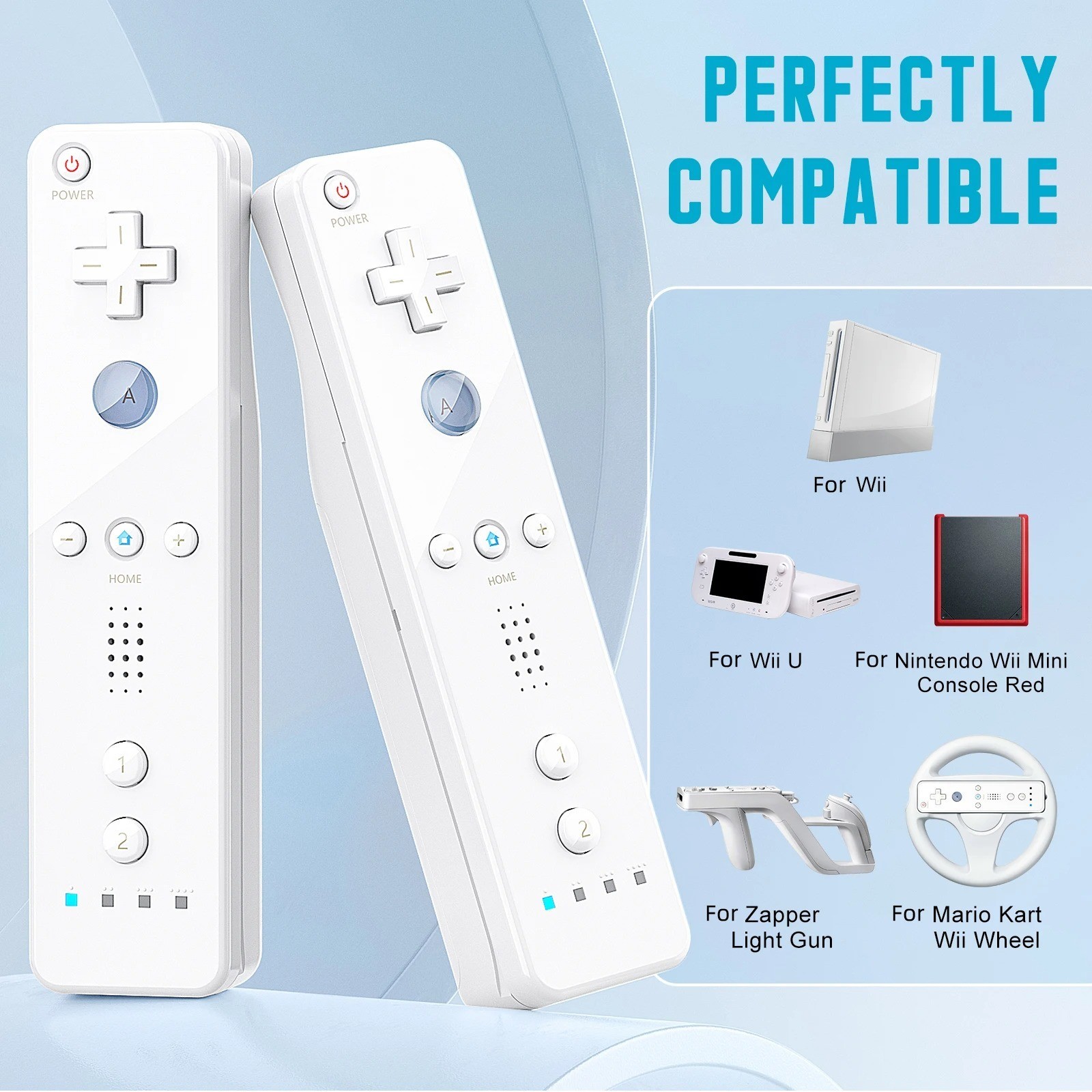 Built-in Motion Plus Wii Remote & Nunchuck Controller For Nintendo Wii / Wii U