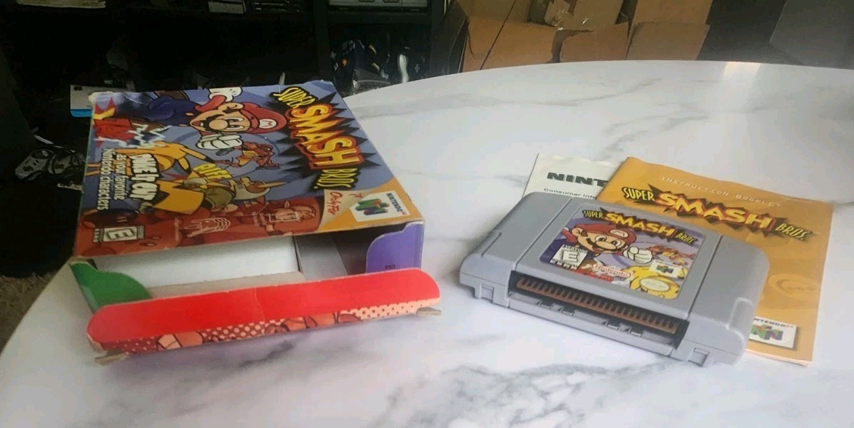Super Smash Bros. CIB Complete. N64 Nintendo 64. Tested. Authentic. Very Good.
