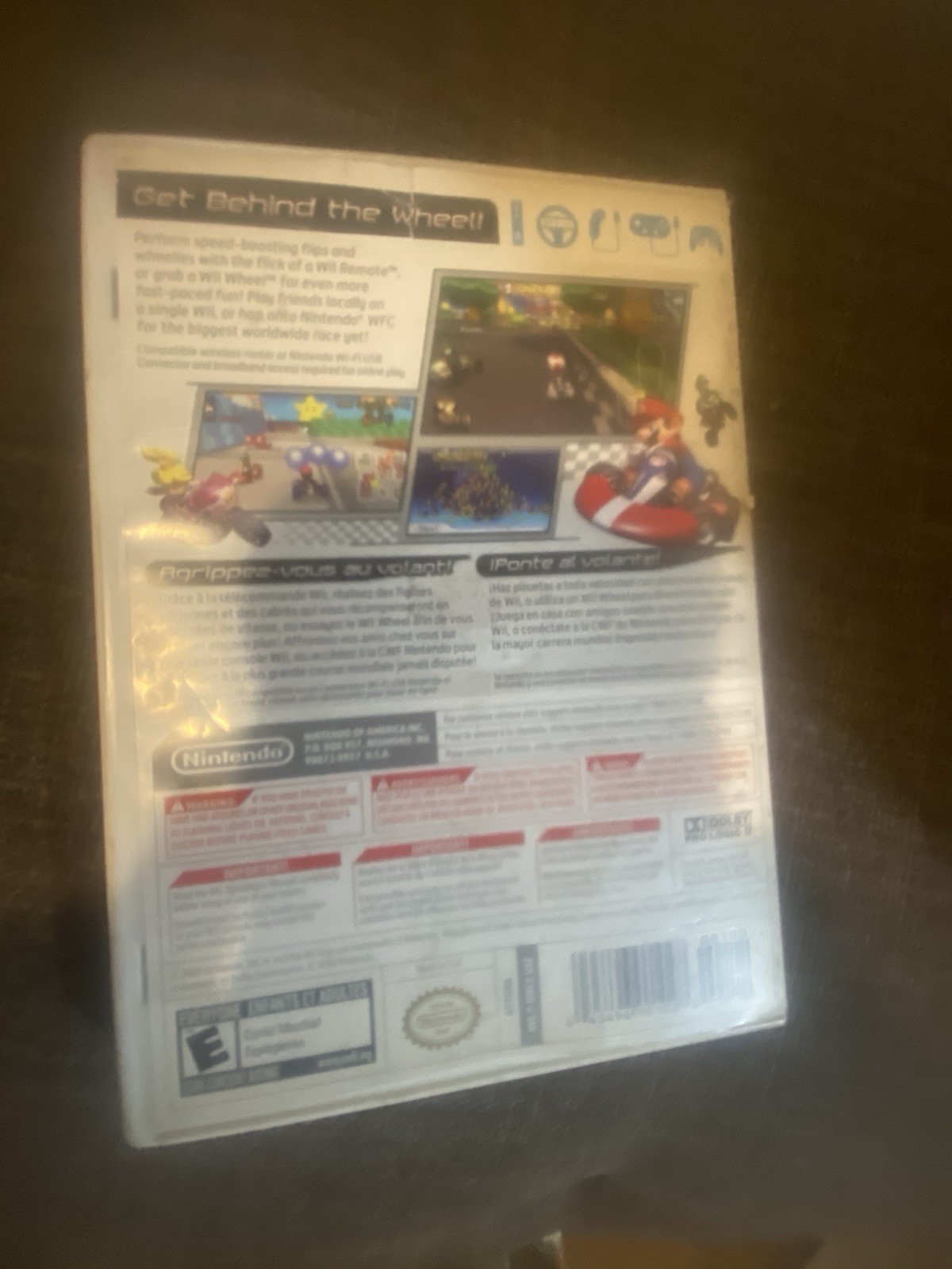 Nintendo Mario Kart Wii Racing Game Wi-Fi Compatible w/ Case & Disc + 2 Wheels