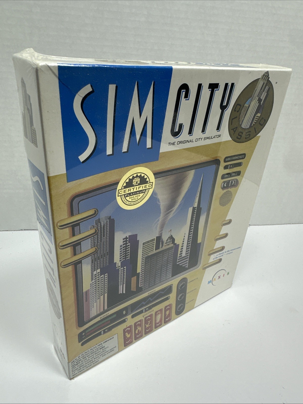 Factory Sealed Sim City Big Box Classic Version 1993 IBM Game 3.5″ 720K Discs