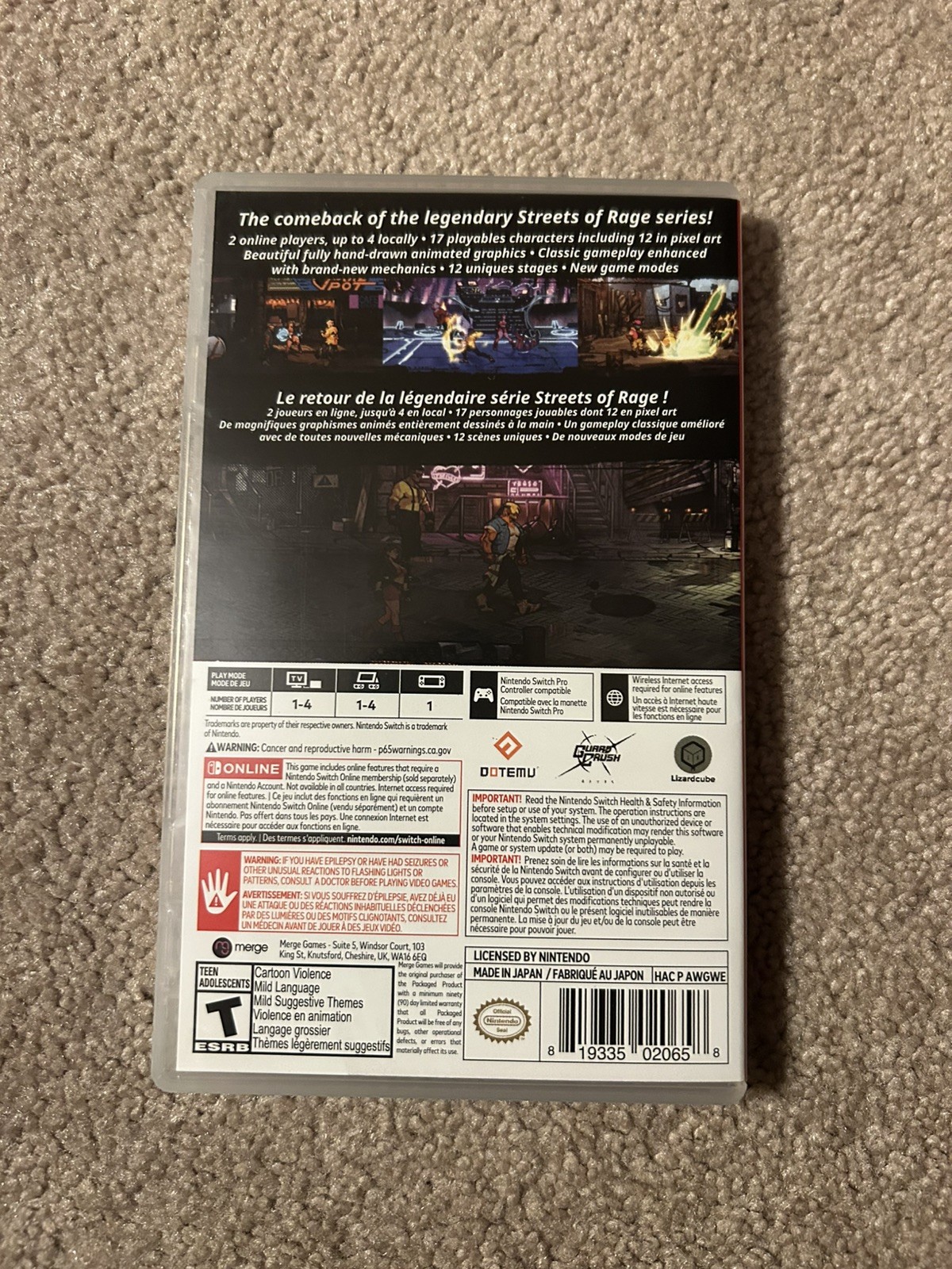 Streets of Rage 4 – Nintendo Switch CIB – Free ship