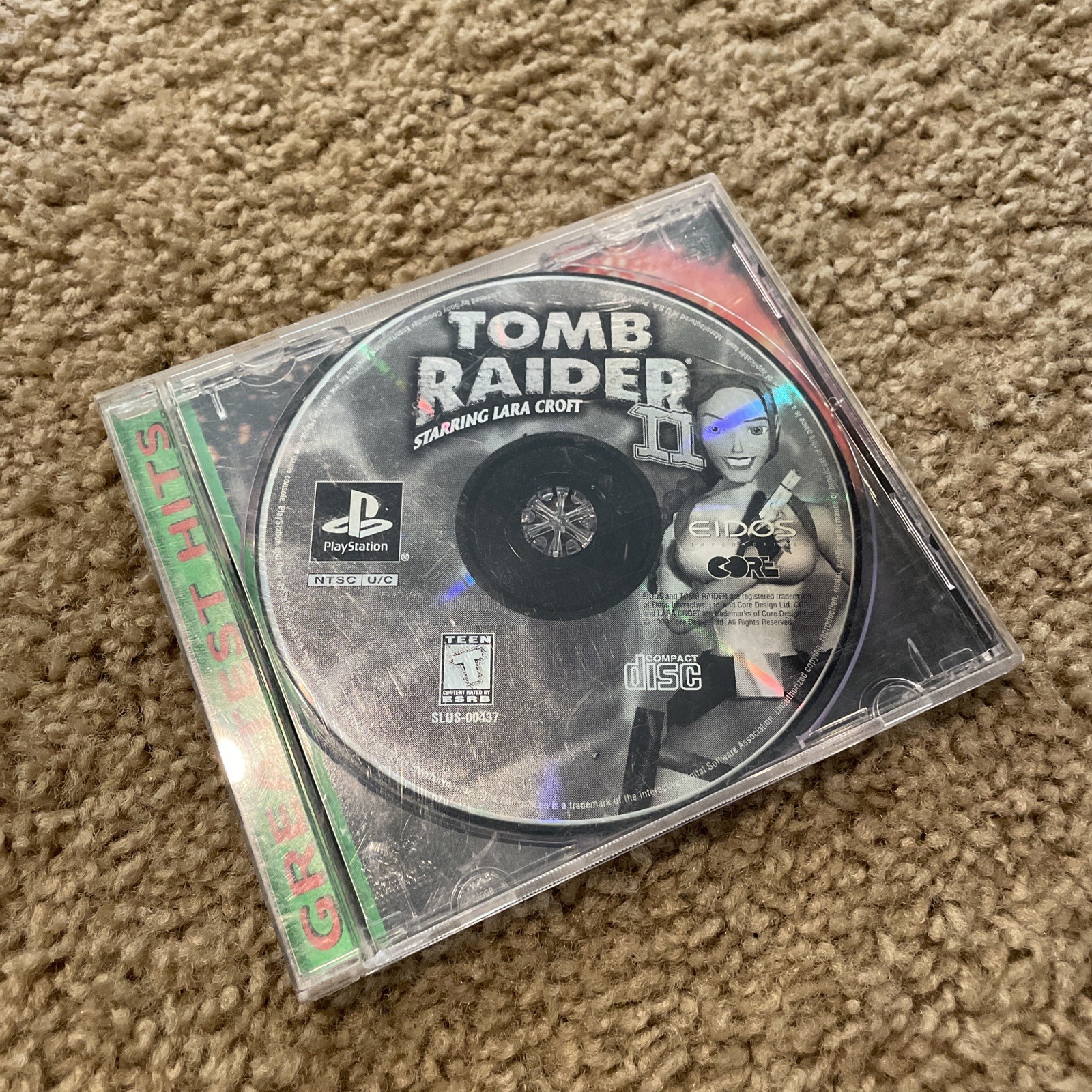 Tomb Raider II 2 Greatest Hits -Sony PlayStation PS1- Tested Video Game