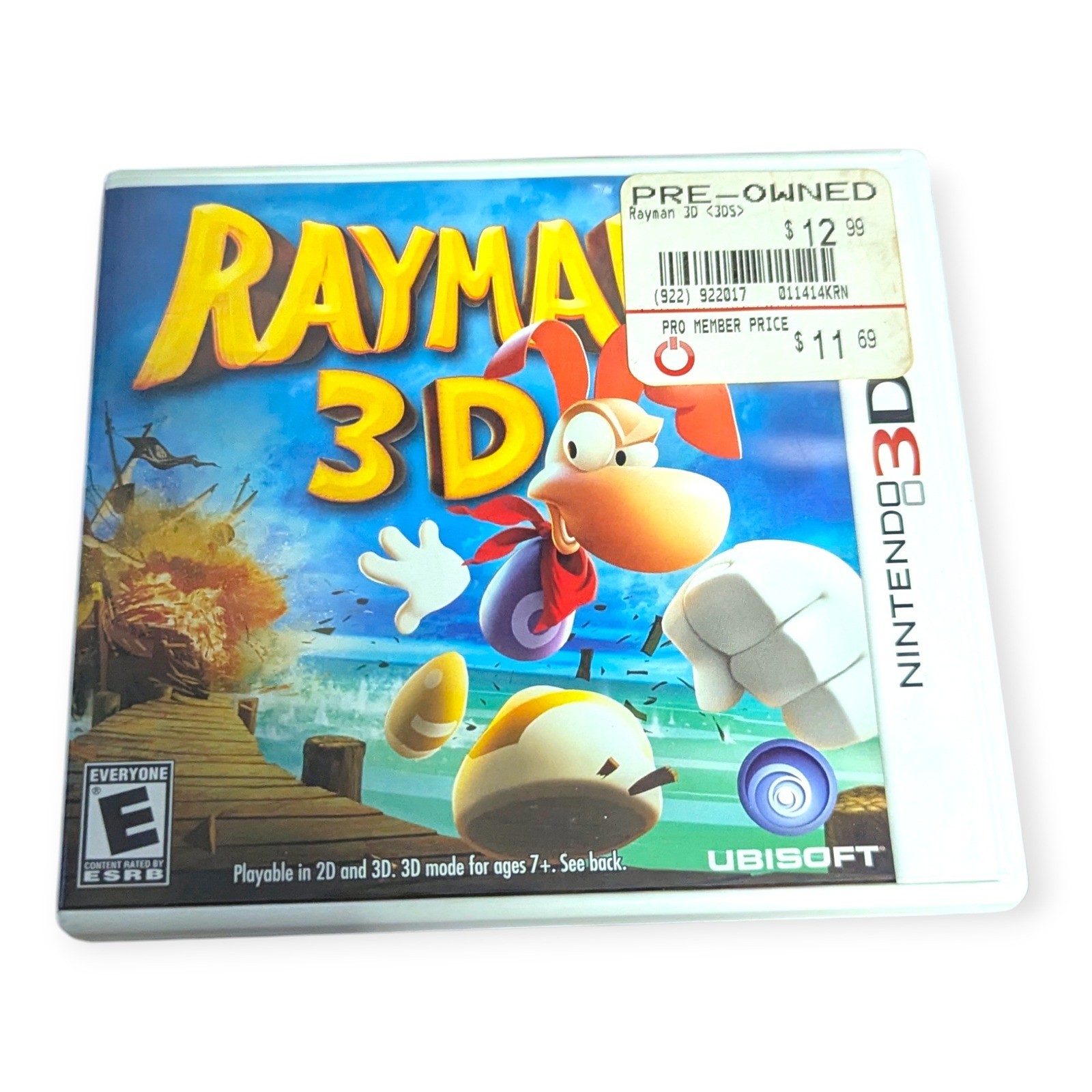 Rayman 3D Nintendo 3DS Game with Case and Cartridge