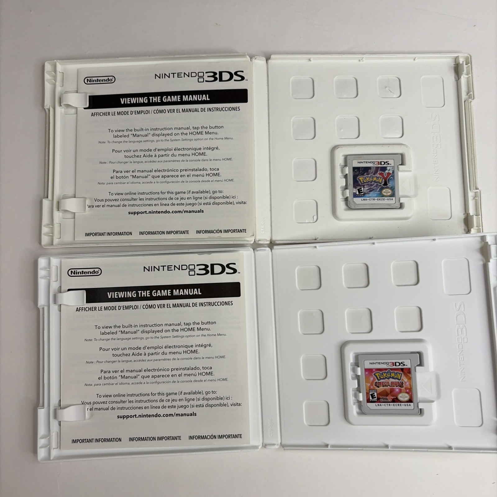 Pokemon Ultra Sun Y Omega Ruby Nintendo 3DS 4 Game In Box Bundle Authentic