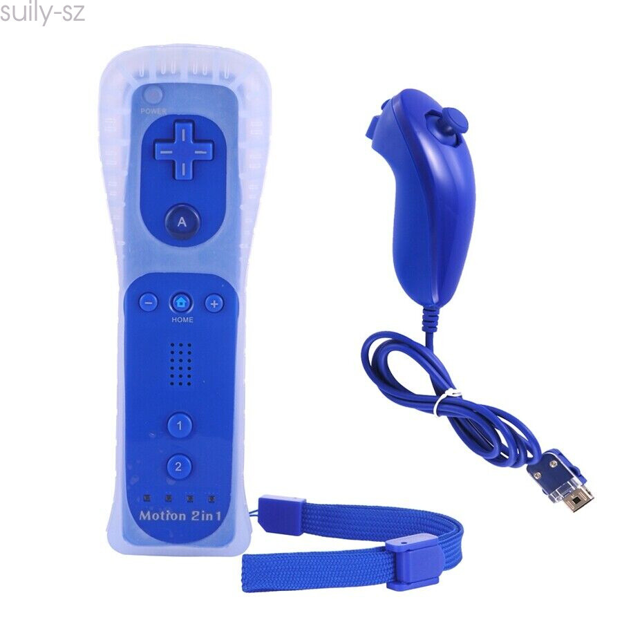2in1 Motion Plus Remote and Nunchuck Controllers for Wii & Wii U Wiimote 4Pack
