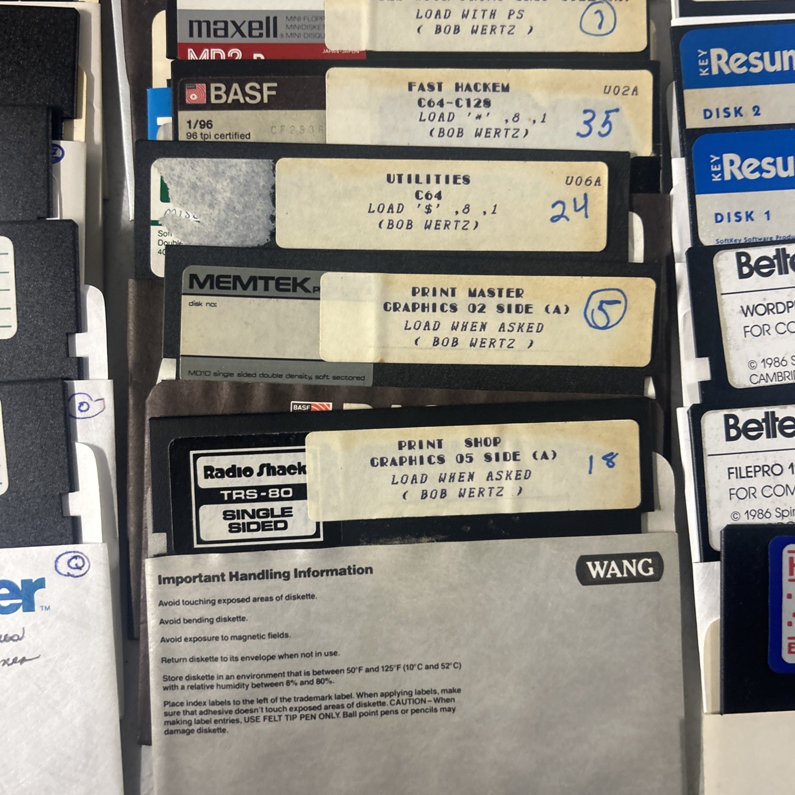 Commodore 64 Floppy Disks With Games Selling As Is for Blank Disk LOT Of 60