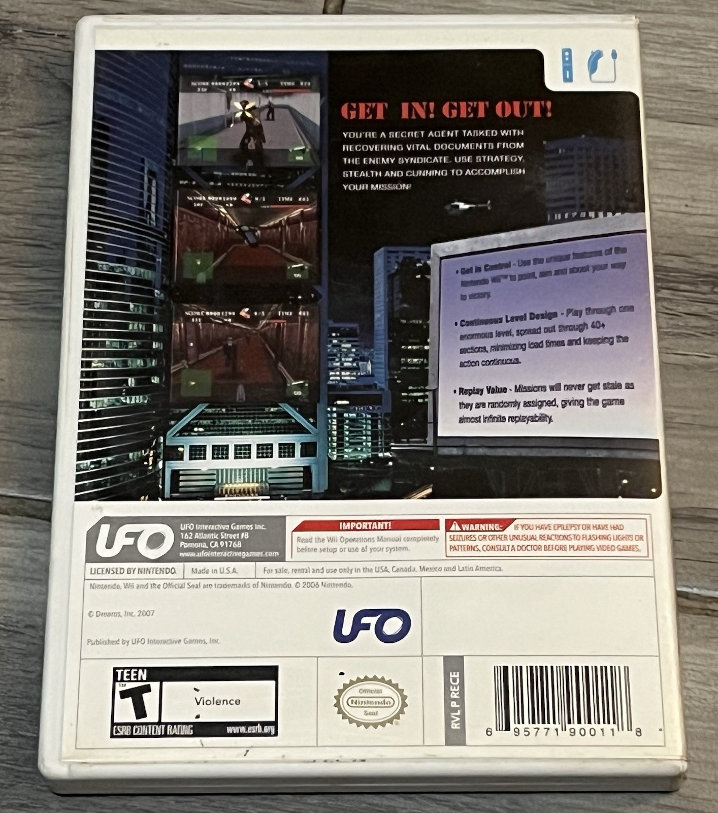 UFO Interactive Spy Games: Elevator Mission Nintendo Wii Manual T NTSC-U/C 2007