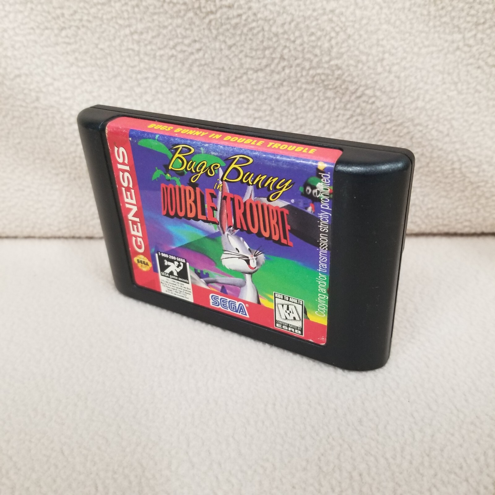 SEGA Genesis Bugs Bunny In Double Trouble Game Cartilage ONLY Contacts Cleaned!