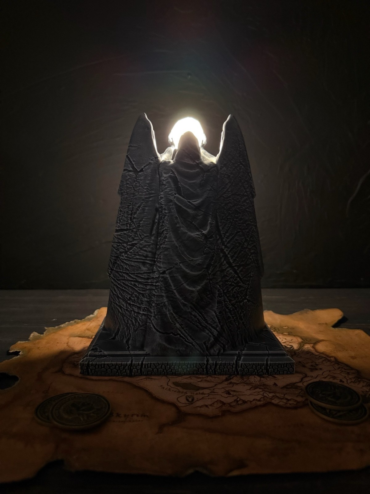 Statue of Meridia, LED Beacon of Dawn, Skyrim Inspired Glowing Figurine