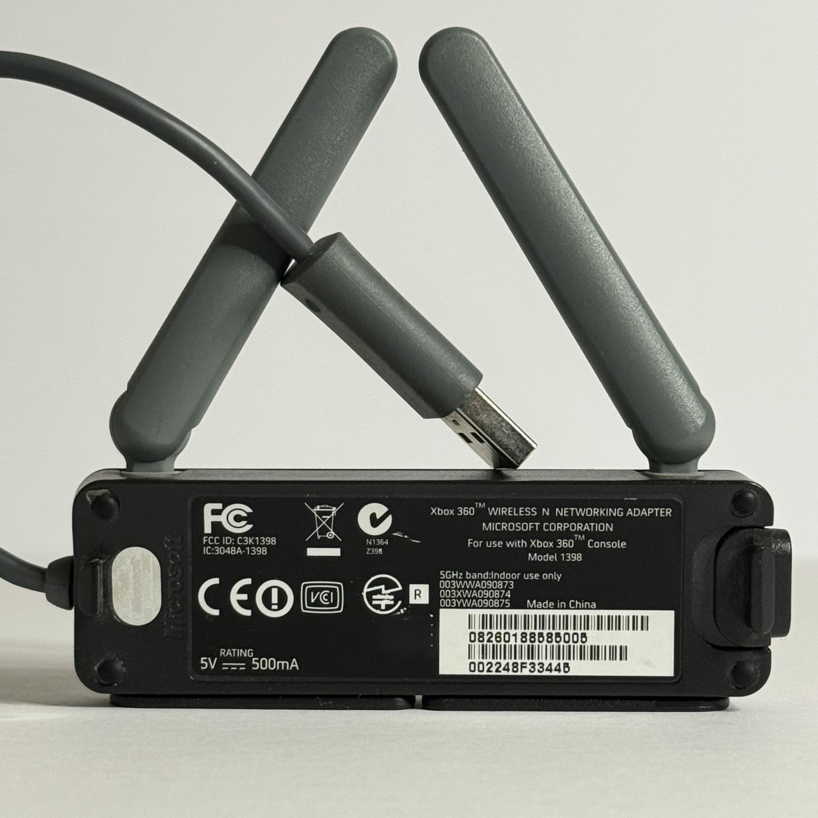⚡️Microsoft XBOX 360 Wireless N Network Dual Antenna Adapter WiFi USB Model 1398