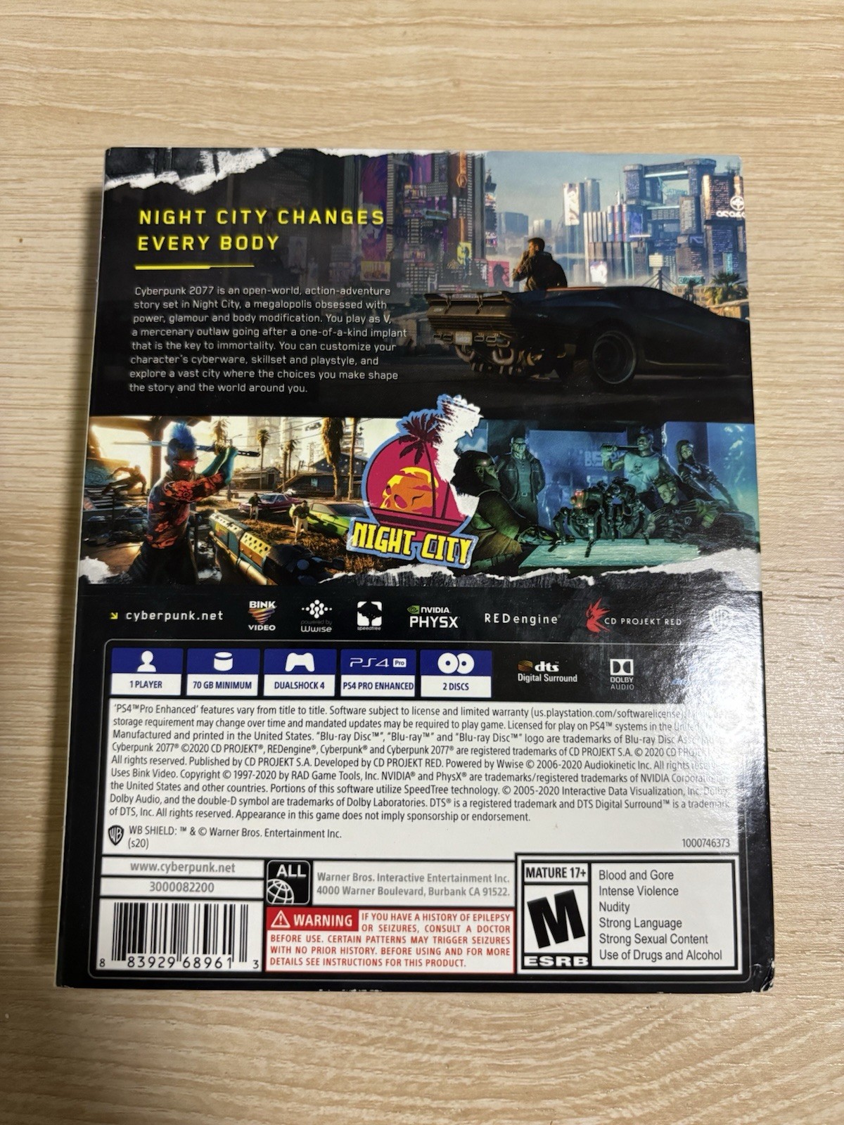 Warner Bros. Cyberpunk 2077 (PS4) Action-Adventure, M, Manual