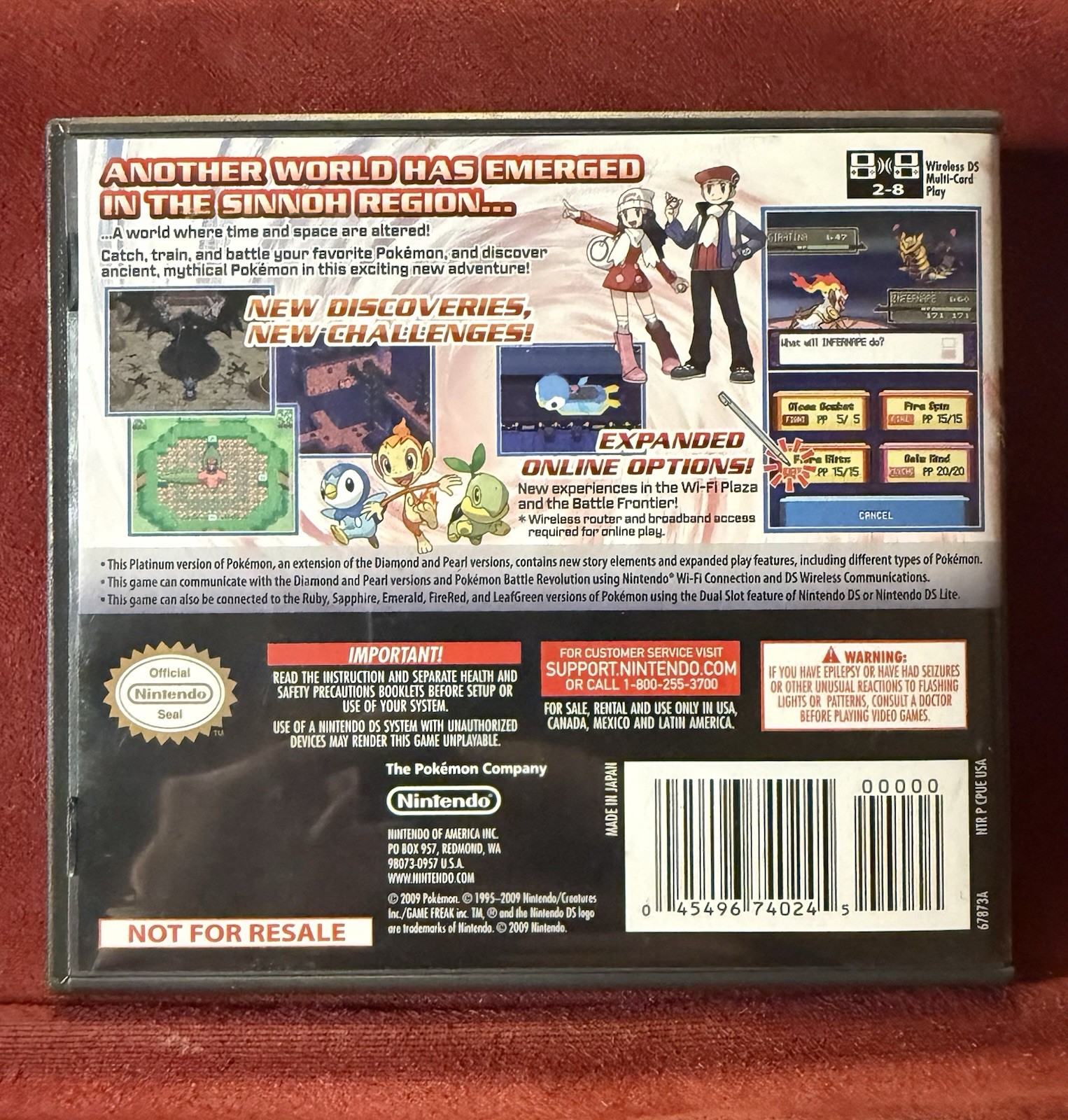 Pokémon Platinum Version Nintendo DS Authentic Game – CIB complete in box – VG