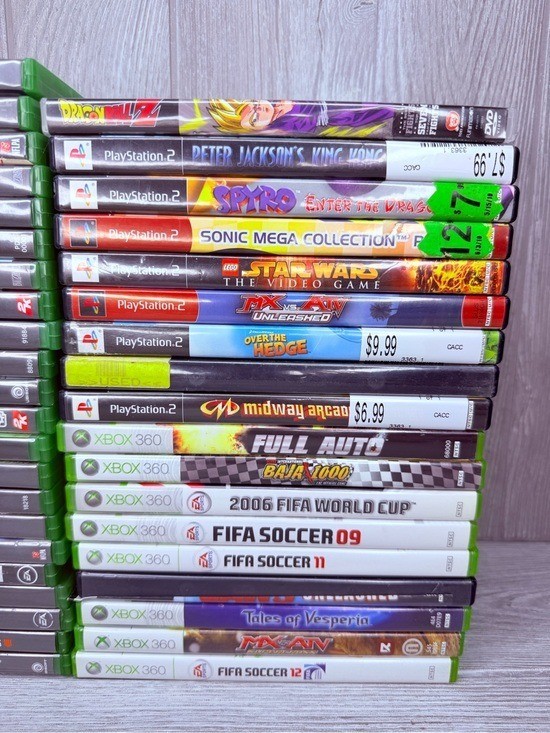 X box one x box 360 and play station 2 video game empty boxes cd storage 40 empt