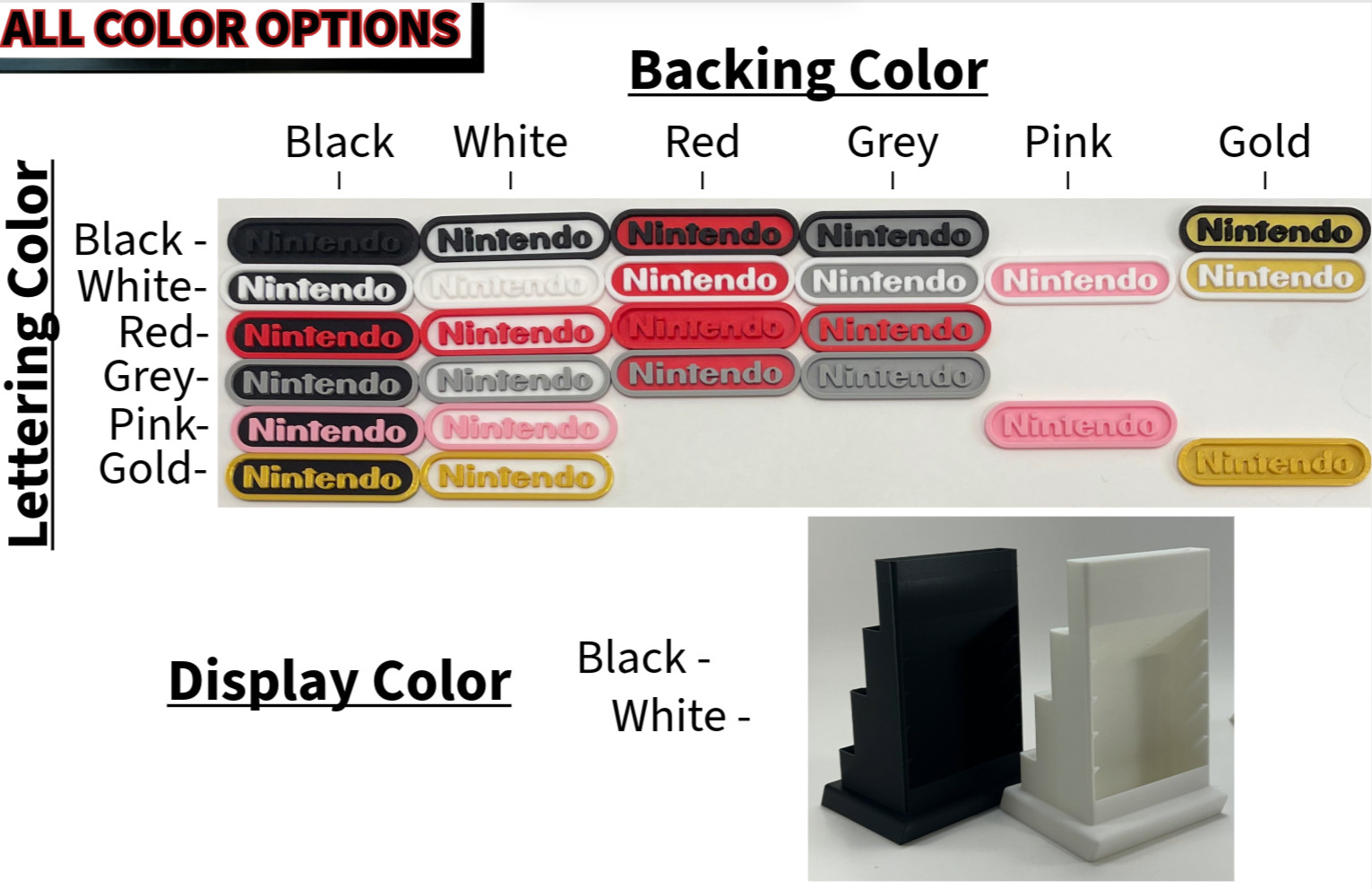 Nintendo DS/2DS/3DS 24 Game Cartridge display/stand Only (Customize Colors)