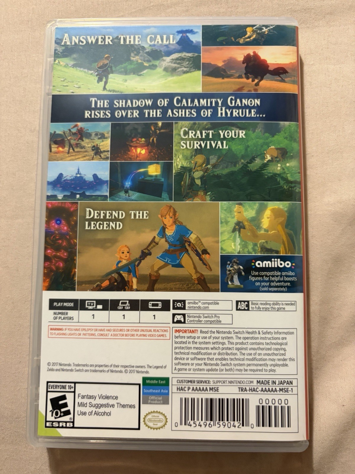 Nintendo The Legend of Zelda: Breath of the Wild Switch Game w/ Case
