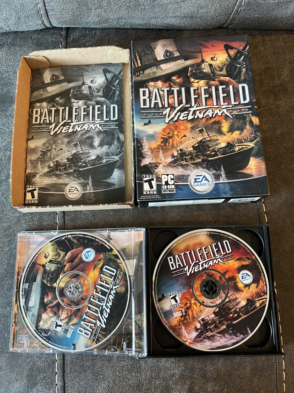 Battlefield Vietnam PC Game (3-Disc CD-ROM, 2004) Complete In Box CIB