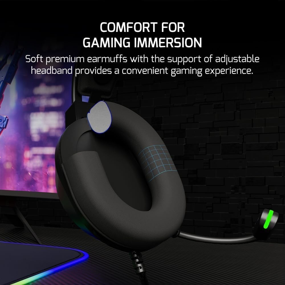 Voldon X 3.5mm Jack Gaming Headset – Wired Headphones with 50MM Drivers, Comf…