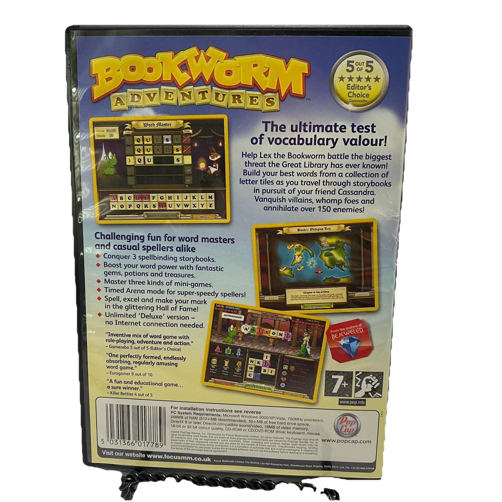 Bookworm Adventures Computer Word Game (PC CD-ROM, 2006) Pop Cap Vintage